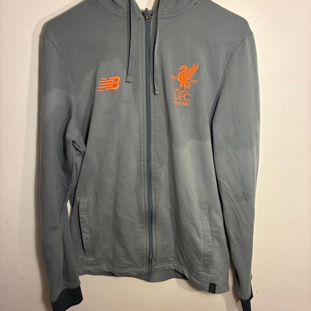 New-balance Men's Grey and Blue Hoodie